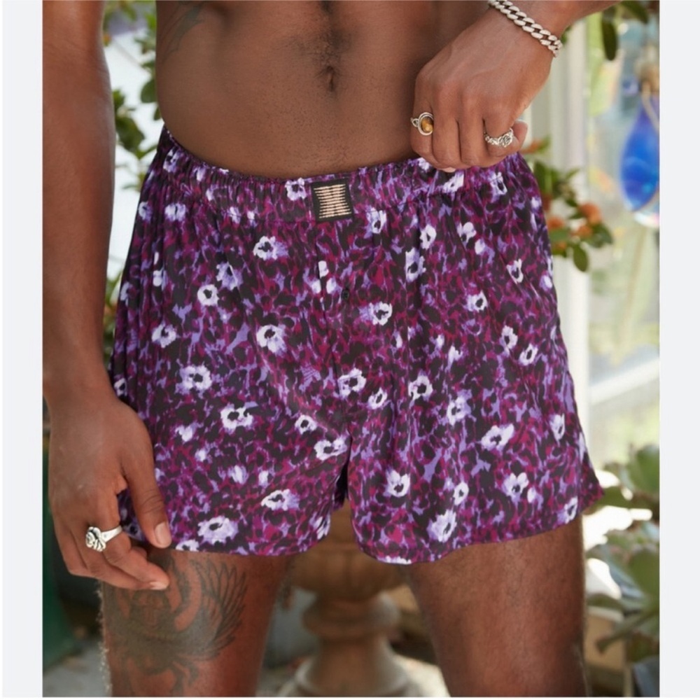 Savage X Fenty Plum Potion Runnin' Wild Print Gender Neutral Boxer Shorts Medium